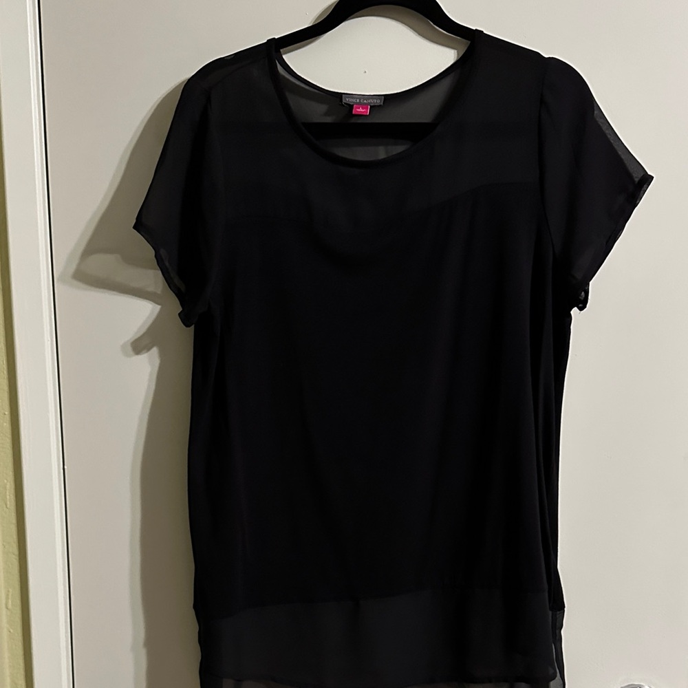 Vince Camuto Black Sheer Blouse